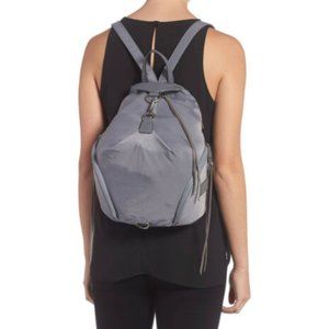 REBECCA MINKOFF Large Julian Nylon Backpack Full Size Bag Dark GREY AUTHENTC